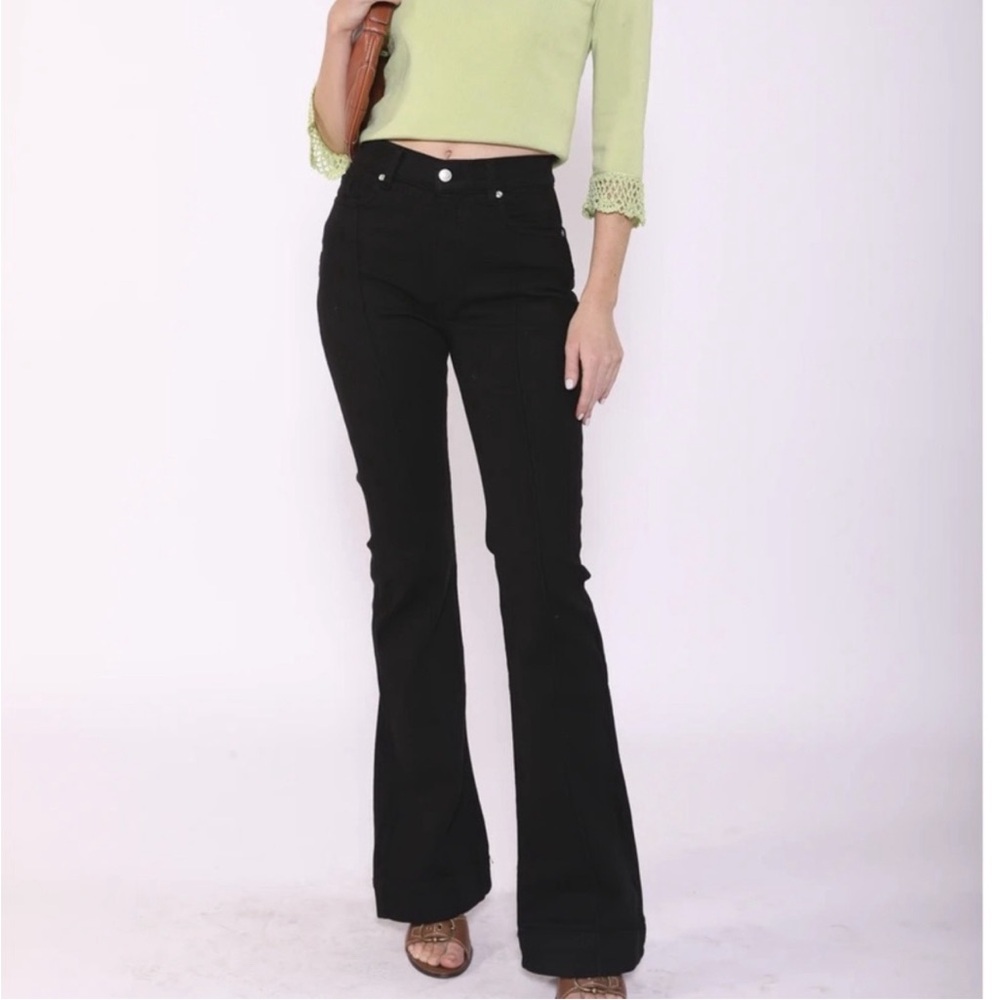 REVICE VENUS FLARES / JET BLACK WASH STAR JEAN